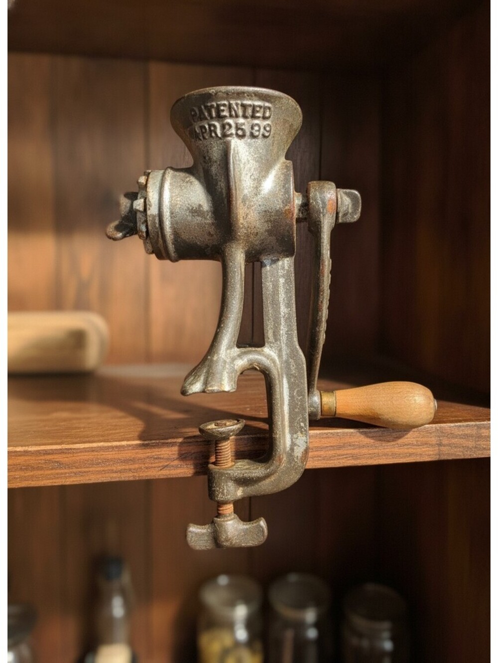 Antique Eclipse Cast Iron Hand Crank Meat Grinder Patented April 25 1899